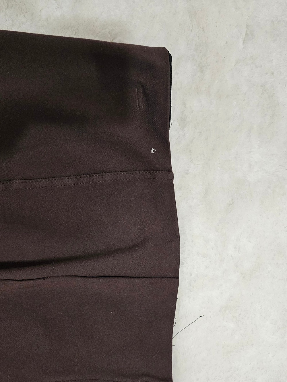 Brown Ponte Knit Pull On Pants Quiet Luxury Minimalist Academia Capsule Wardrobe - Picture 7 of 10